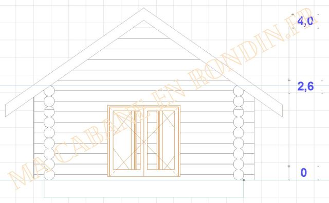 plan chalet en rondin 45m2 - Castellane