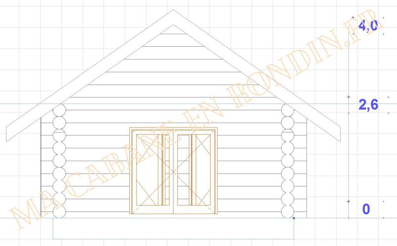 plan chalet en rondin 45m2 - Castellane
