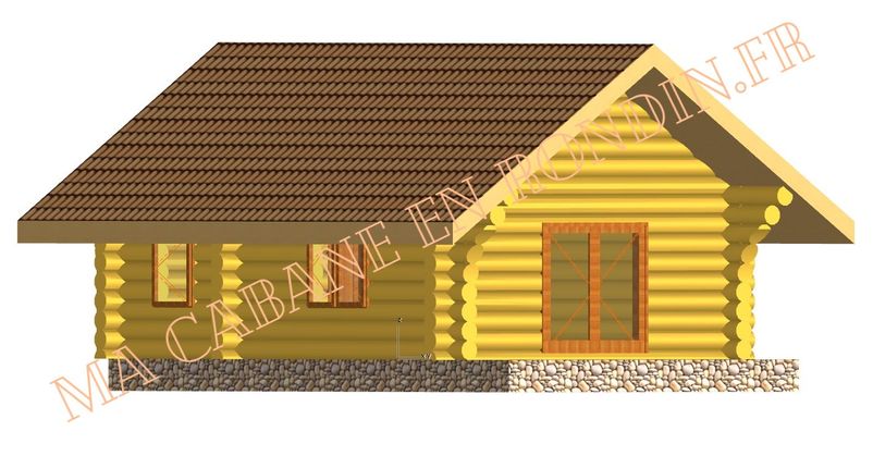 plan chalet en rondin 45m2 - Castellane
