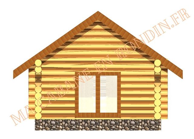 plan chalet en rondin 45m2 - Castellane