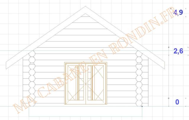 plan chalet en rondin 45m2 - Castellane