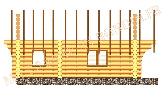 plan chalet en rondin 45m2 - Castellane